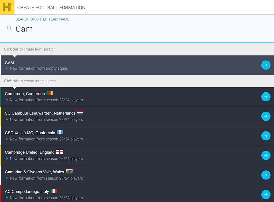 create football formations build lineups football teams amp add