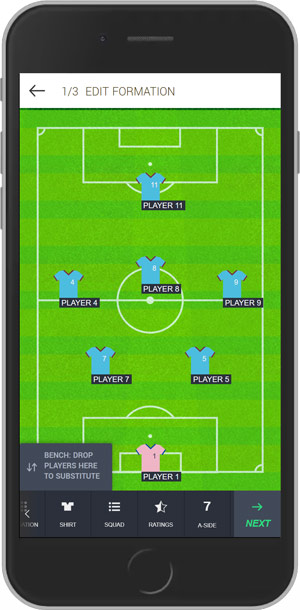 football line-up builder